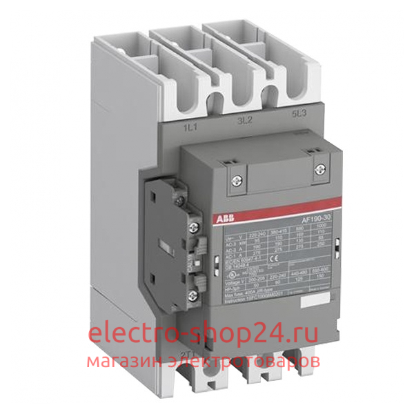 Контактор ABB AF190-30-11-13 190А AC3 катушка 100-250В AC/DC 90кВт 190А АС-3 1SFL487002R1311 1SFL487002R1311 - магазин электротехники Electroshop