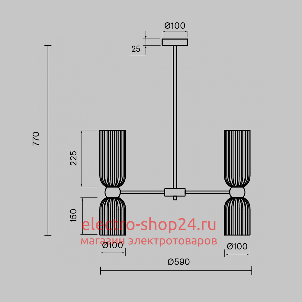 Люстра на штанге Maytoni Antic MOD302PL-10GR MOD302PL-10GR - магазин электротехники Electroshop