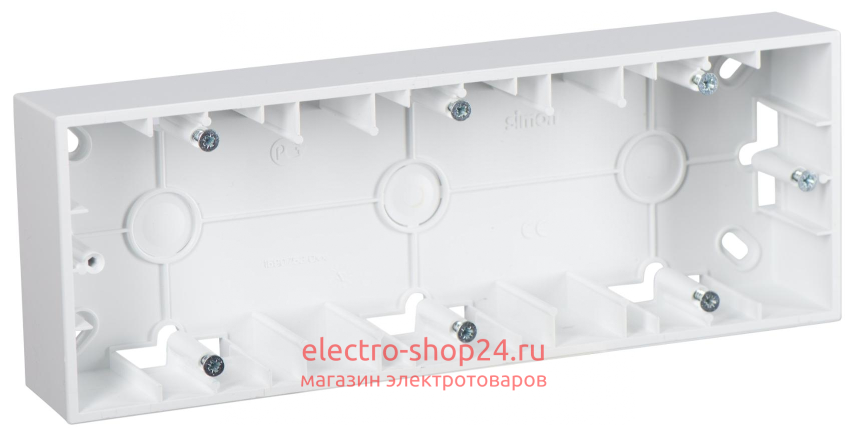 Коробка для накладного монтажа 3 поста Simon 15 белый 1590753-030 1590753-030 - магазин электротехники Electroshop