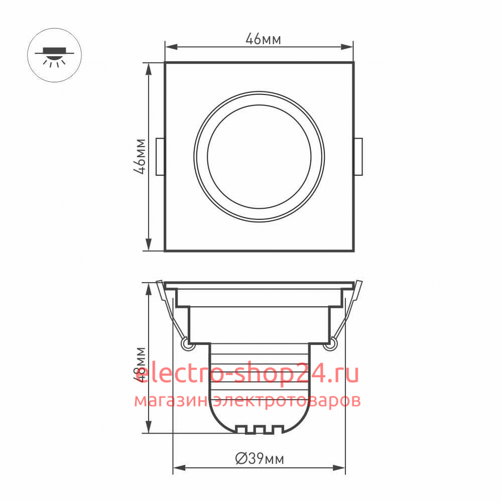 Мебельный светильник Arlight LTM-S46x46WH 3W Day White 30deg 014918 - магазин электротехники Electroshop