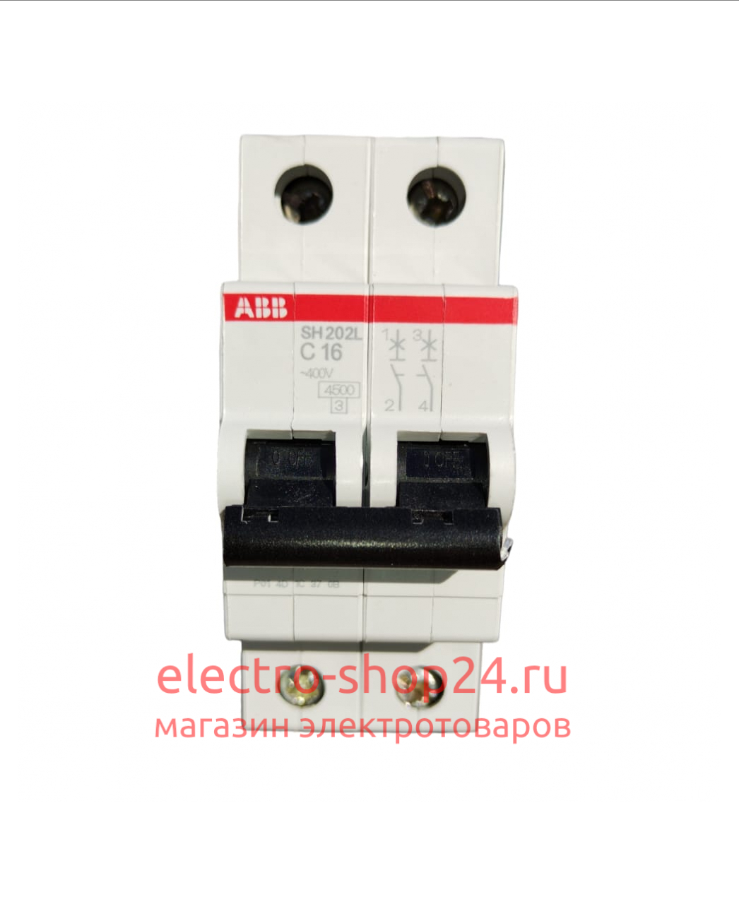 SH202L C16 Автоматический выключатель 2-полюсный 16А 4,5кА (хар-ка C) ABB 2CDS242001R0164 2CDS242001R0164 - магазин электротехники Electroshop