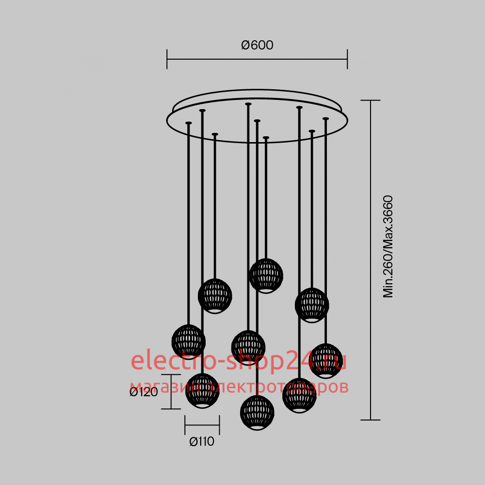 Каскадная люстра Maytoni Sapphire MOD293PL-L56BS3K MOD293PL-L56BS3K - магазин электротехники Electroshop