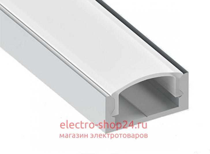 Профиль для светодиодной ленты LO-LA-0716-2 Anod, длина 2м, комплект, накладной - магазин электротехники Electroshop
