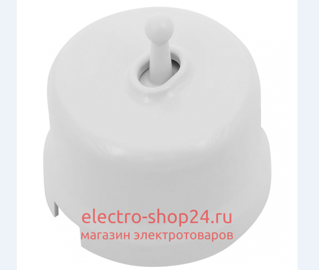 Выключатель проходной 1-клавишный ОП Bironi Лизетта пластик цвет белый (тумблерный) B1-231-21 - магазин электротехники Electroshop