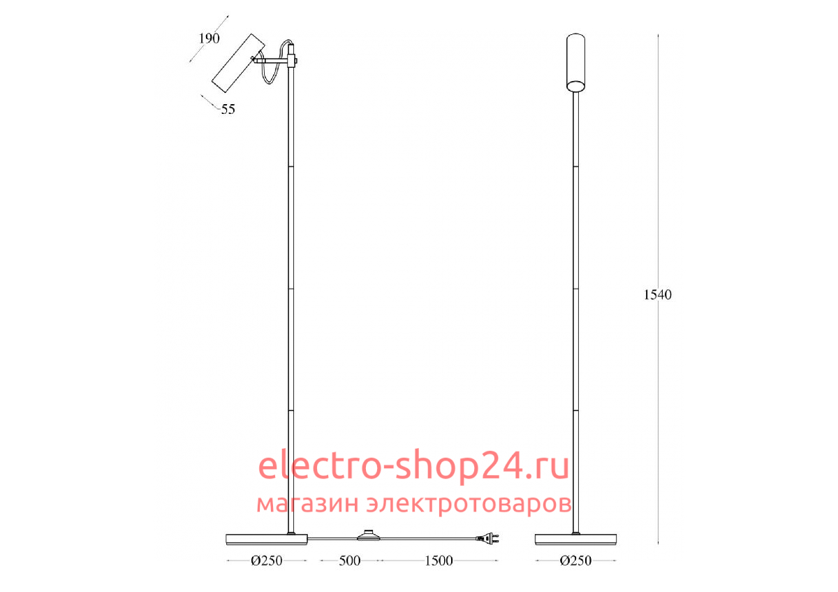 Торшер Maytoni Technical Bansky MOD129FL-01B MOD129FL-01B - магазин электротехники Electroshop