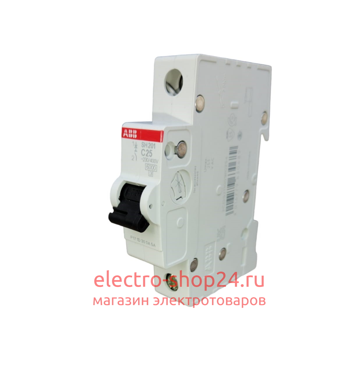 SH201 C25 Автоматический выключатель 1-полюсный 25А 6кА (хар-ка C) ABB 2CDS211001R0254 2CDS211001R0254 - магазин электротехники Electroshop