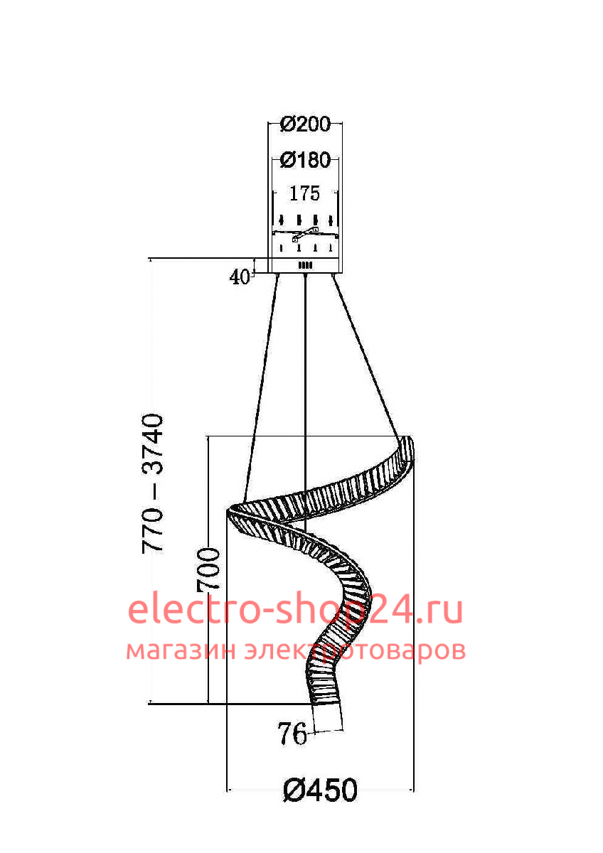 Подвесная люстра Maytoni Krone P097PL-L48BS3K P097PL-L48BS3K - магазин электротехники Electroshop