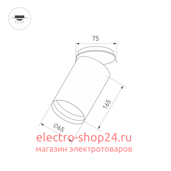 Корпус встраиваемого спота Arlight SP-Polo-Built-R65 022646(1) 022646(1) - магазин электротехники Electroshop