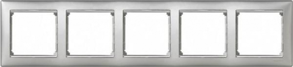 Рамка Legrand Valena 5 постов алюминий/серебряный штрих (770355) - магазин электротехники Electroshop