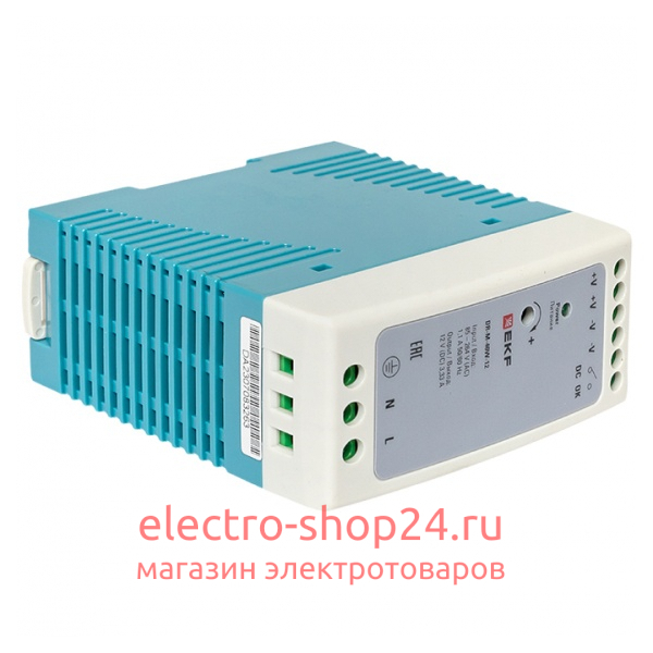 Блок питания на DIN-рейку DR-M-40W-12 40Вт вход 80-264В АС стабилизированный выход 12В DC PROxima EKF DR-M-40W-12 DR-M-40W-12 - магазин электротехники Electroshop