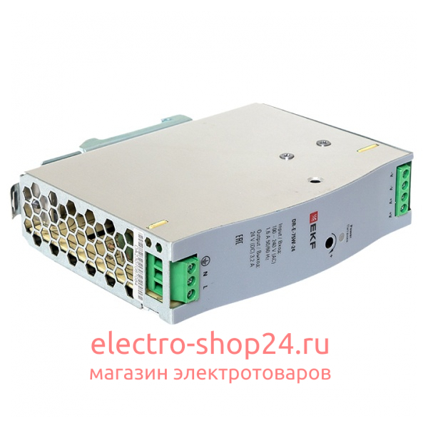 Блок питания DR-E-75W-24 75Вт вход 80-264В АС стабилизированный выход 24В DC PROxima EKF DR-E-75W-24 DR-E-75W-24 - магазин электротехники Electroshop