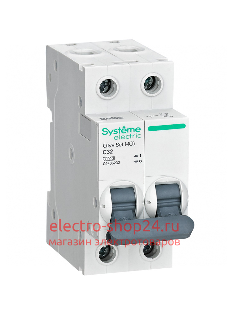 Автоматический выключатель Systeme Electric City9 Set 2П 32А С 6кА 230В (автомат) C9F36232 C9F36232 - магазин электротехники Electroshop