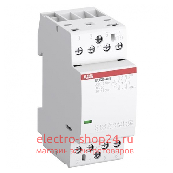 ESB25-22N-06 Модульный контактор ABB (25А АС-1, 2НО+2НЗ) катушка 230В AC/DC 2 модуля 1SAE231111R0622 1SAE231111R0622 - магазин электротехники Electroshop