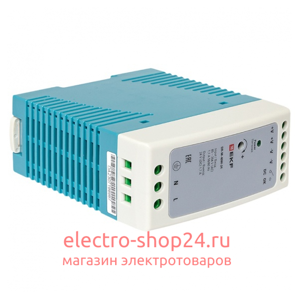 Блок питания DR-M-40W-24 40Вт вход 80-264В АС стабилизированный выход 24В DC PROxima EKF DR-M-40W-24 DR-M-40W-24 - магазин электротехники Electroshop