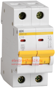 Автоматический выключатель ВА47-29 2Р 6А 4,5кА характеристика С ИЭК (автомат) MVA20-2-006-C MVA20-2-006-C - магазин электротехники Electroshop