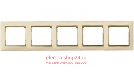 Рамка Legrand Valena 5 постов слоновая кость/золотой штрих (774155) - магазин электротехники Electroshop