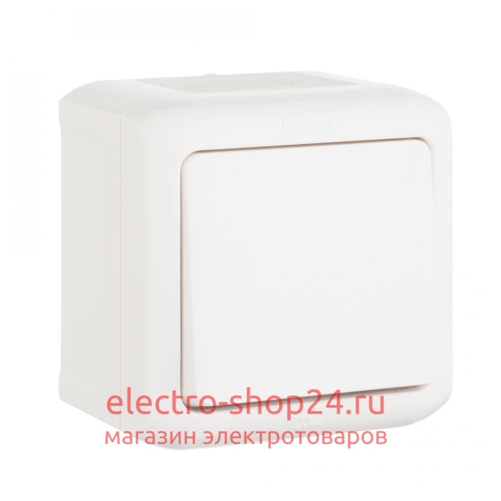 Выключатель кнопочный IP44 Legrand Quteo белый 782305 782305 - магазин электротехники Electroshop