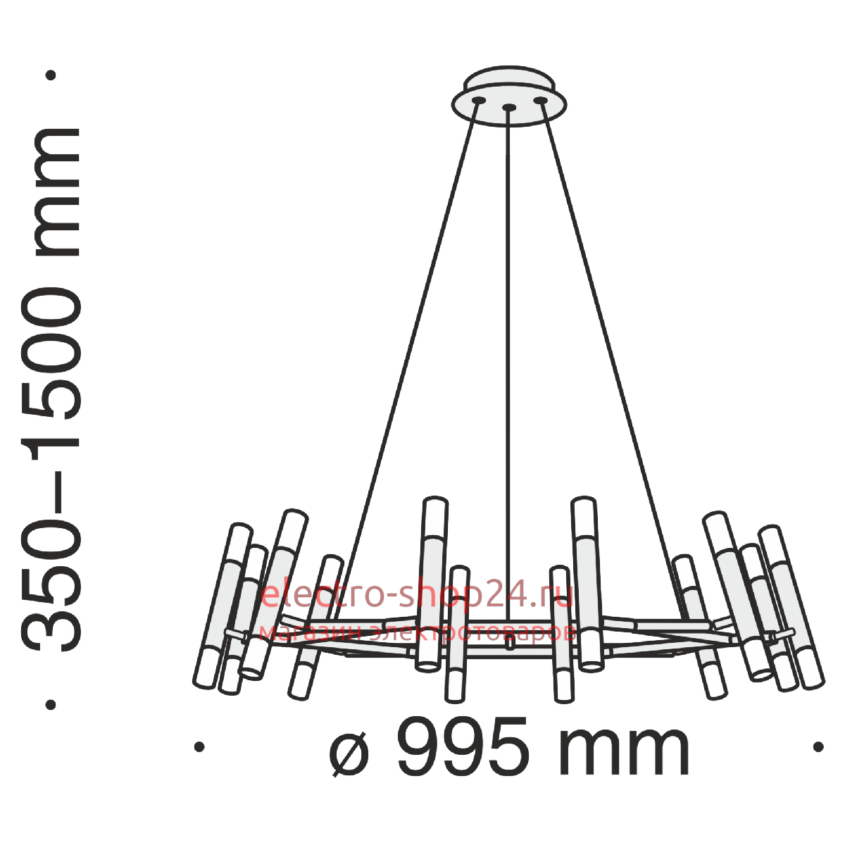 Подвесная люстра Maytoni Vigo MOD031PL-24B MOD031PL-24B - магазин электротехники Electroshop