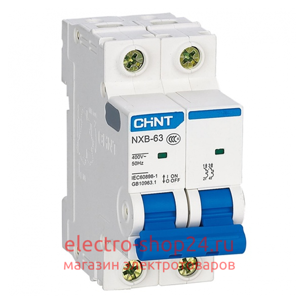 Автоматический выключатель NXB-63 2P 1А 6kA х-ка D (R) CHINT (автомат) 814099 814099 - магазин электротехники Electroshop