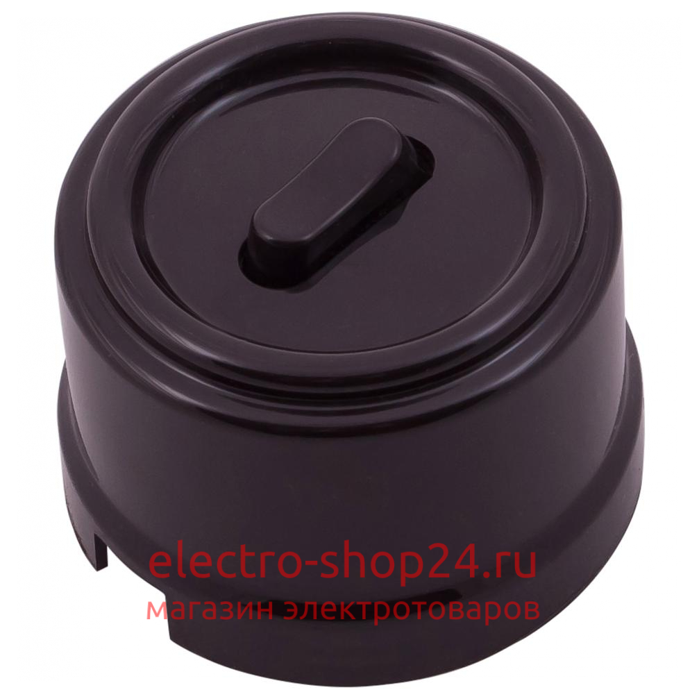 Выключатель перекрестный 1-клавишный ОП Bironi Лизетта пластик цвет коричневый (клавишный) B1-223-22 - магазин электротехники Electroshop