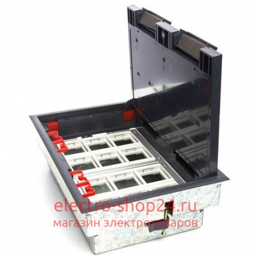 LUK/12 Люк в пол на 12 модулей 70012 (45х45мм) в комплекте с коробкой и суппортами Экопласт - магазин электротехники Electroshop