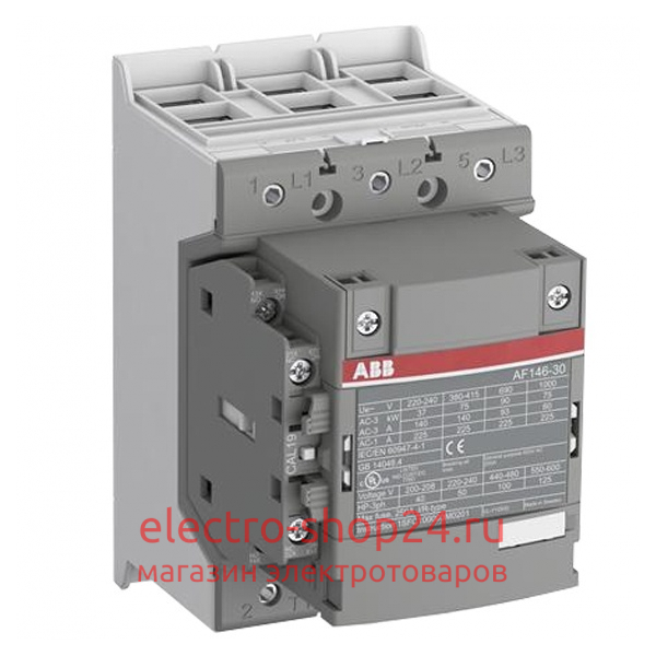 Контактор ABB AF146-30-11-13 146А AC3 катушка 100-250В AC/DC 75кВт 146А АС-3 1SFL467001R1311 1SFL467001R1311 - магазин электротехники Electroshop