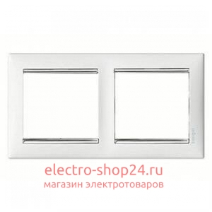 Рамка Legrand Valena 2 поста белый/серебряный штрих 770492 770492 - магазин электротехники Electroshop